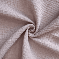 Ткань Муслин Жатый, цвет Пыльно-Розовый (на отрез)  в Березниках