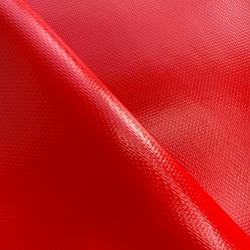 Ткань ПВХ 600 гр/м2 плотная, Красный (Ширина 150см), на отрез  в Березниках
