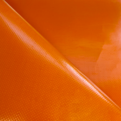 Ткань ПВХ 450 гр/м2, Оранжевый (Ширина 160см), на отрез  в Березниках